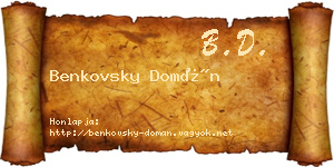 Benkovsky Domán névjegykártya